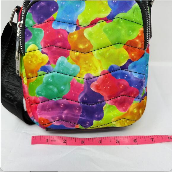 Betsey Johnson Gummy Bear Print Crossbody Bag Colorful Quilted Shoulder Purse - Picture 7 of 10